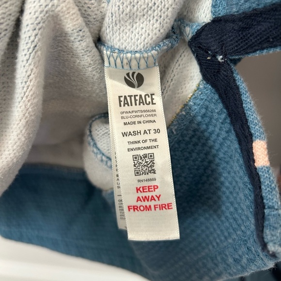 Fat Face Airlie 1/4 Zip Striped Sweater - Blue, Pink, Yellow - Picture 2 of 8